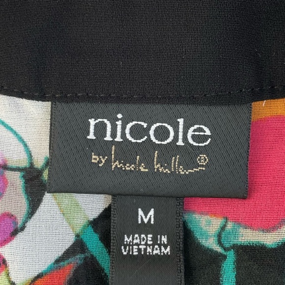 Nicole By Nicole Miller Hi-Lo Sleeveless Multicolored Blouse Sz M - Picture 6 of 7